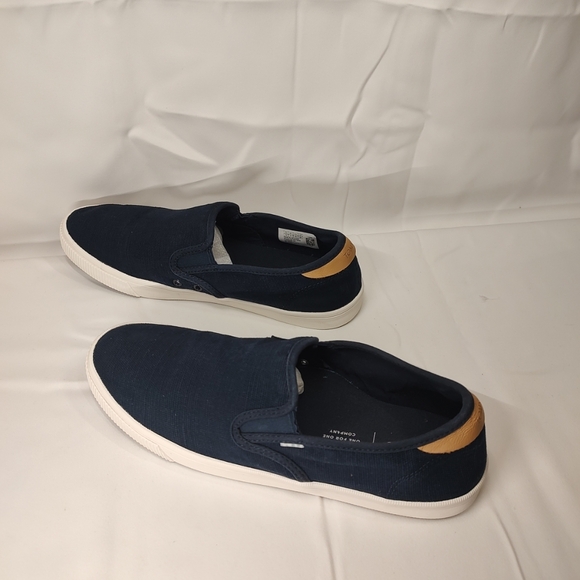 TOMS Clemente Slip On Mens Sz 10 Blue Canvas Sneakers Casual Shoes EUC! - Picture 4 of 7